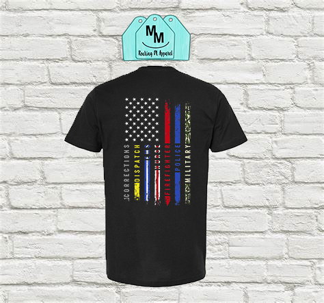 First Responder Flag T Shirt